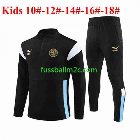 Manchester City Kinder Schwarz Sweatshirts Anzüge 2023-2024